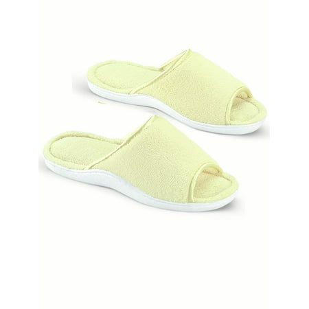 open toe house slippers toeless collections etc cushioned open toe terry slide house slippers w satin trim xlarge cream walmartcom open toe house slippers toeless collections etc cushioned open toe terry slide house slippers w satin trim xlarge cream walmartcom